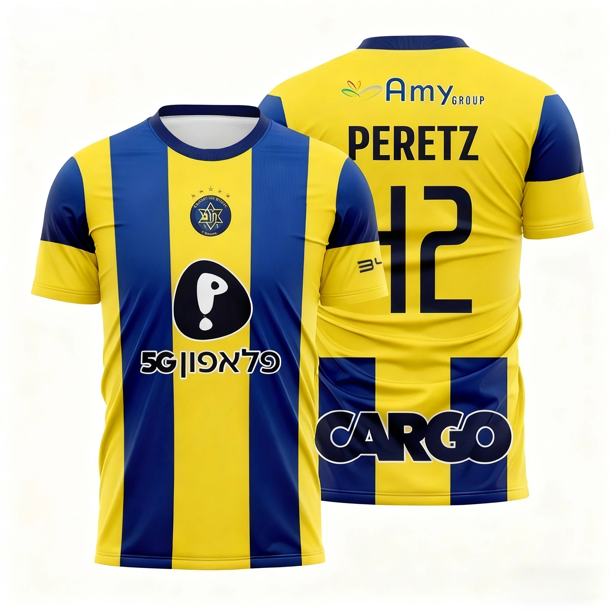 Color: Blue, Size: 3M - The Latest Breathable Men's and Women's T-shirts for The Daily Training of Maccabi Tel Aviv Football Club in 2026