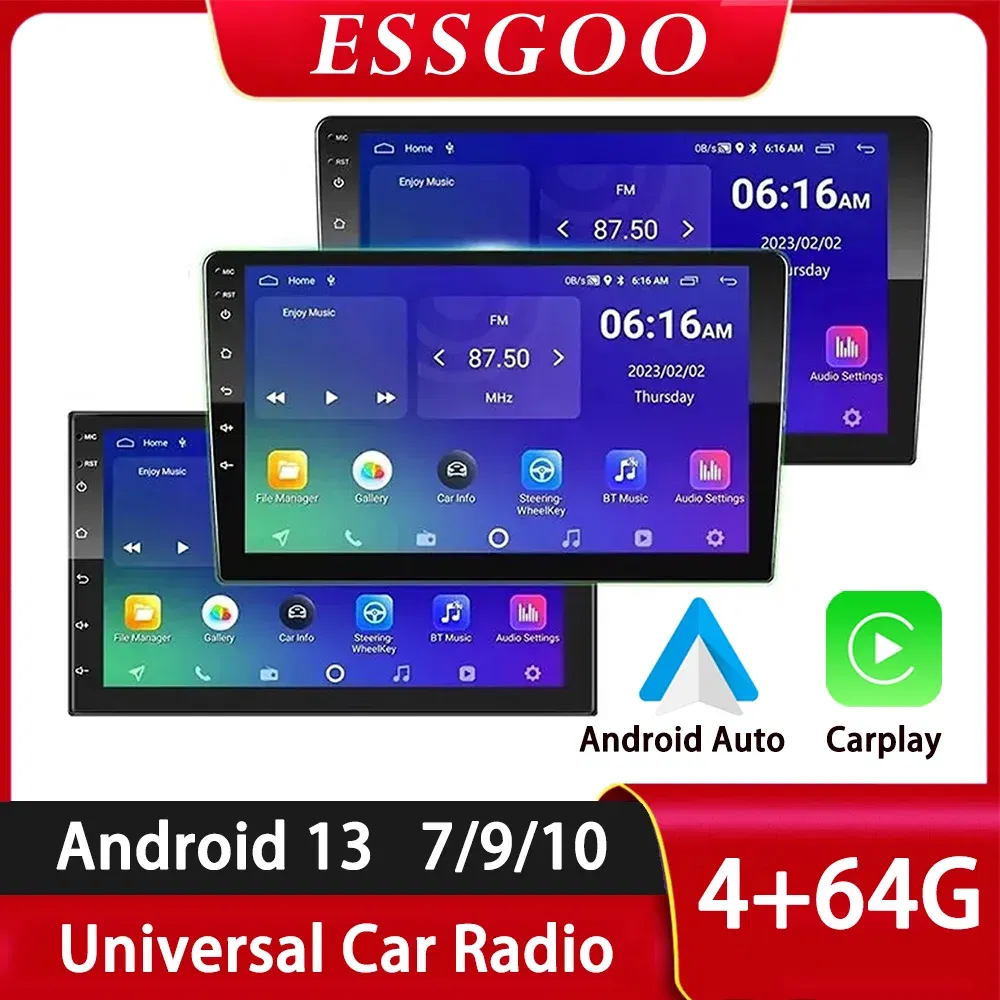 Color: Silver, Ships From: CHINA - ?‹ESSGOO Car Radio 2 Din 7"/9"/10" Carplay Auto Android 13 Mp5 Universal WIFI GPS Car Radio Multimedia Video Player FM Car Stereo
