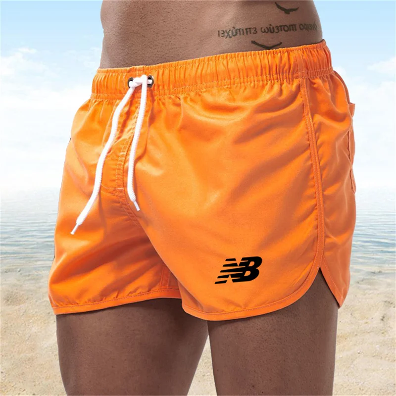Color: Turquoise, Size: M - Letter B Summer men's luxury beach pants clothing quick dry gym jogging sexy shorts vacation casual swimming trunks