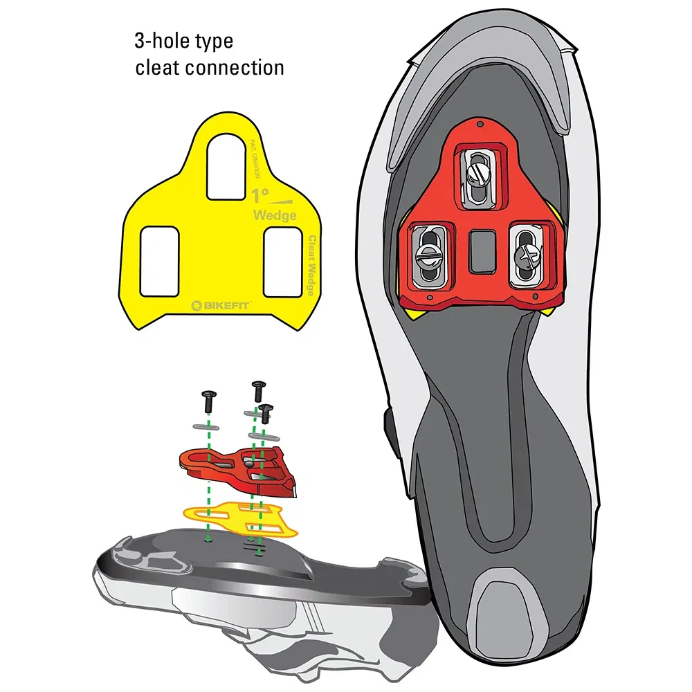 Color: WHITE - BikeFit Cleat Wedges for Shimano Road SPD-SL & MTB SPD ATAC SpeedPlay Crank Bros Cleats 8 pcs/Pack Bike Fitting
