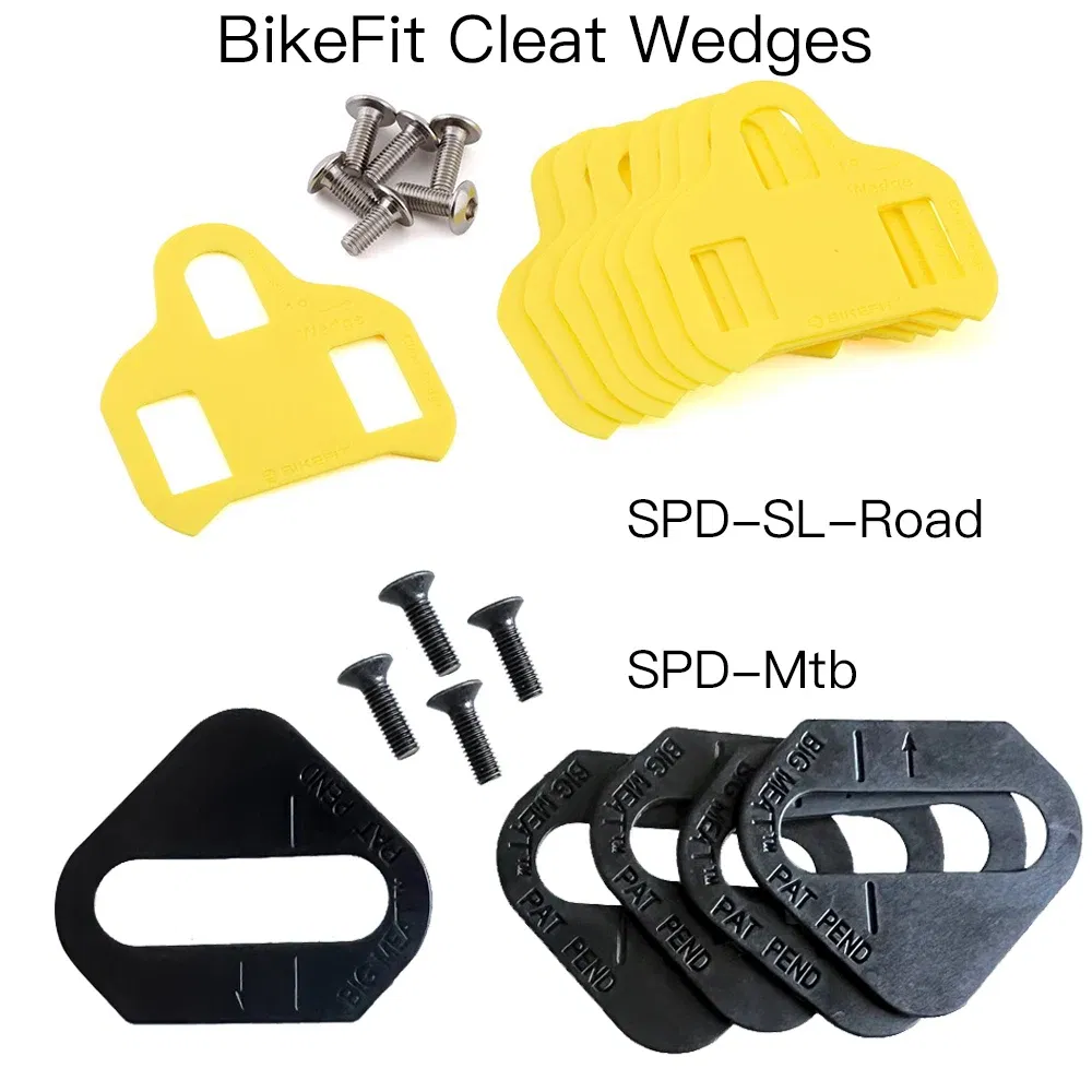 Color: WHITE - BikeFit Cleat Wedges for Shimano Road SPD-SL & MTB SPD ATAC SpeedPlay Crank Bros Cleats 8 pcs/Pack Bike Fitting