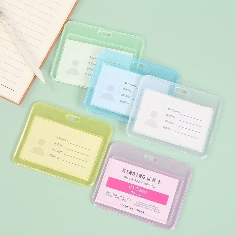 Color: Gold - Women Men Card Cover Case Plastic Transparent Business Credit Cards Bank ID Card Sleeve Protect Holder Case for Student
