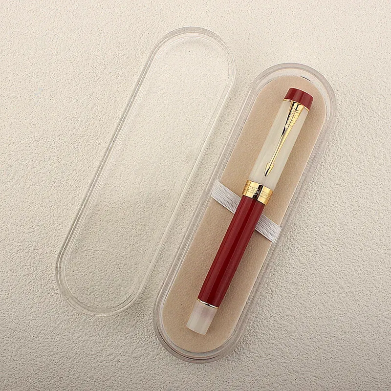 Color: Yellow, Nib Size: MF - JINHAO 100 Centennial Fountain Pen Resin Gold Clip Nib EF F M Students Pens Business Stationery School Office Supplies PK 9019