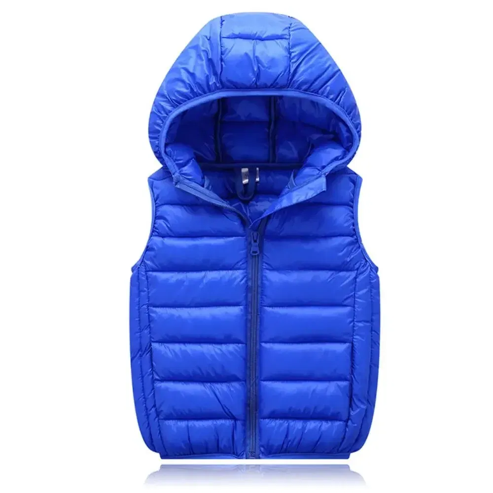 Color: black, Kid Size: 5T - Fall Solid Waistcoat Children Outerwear Winter Coats Kids Clothes Warm Boys and Girls Hooded Vest for Age 2-12 Years Old