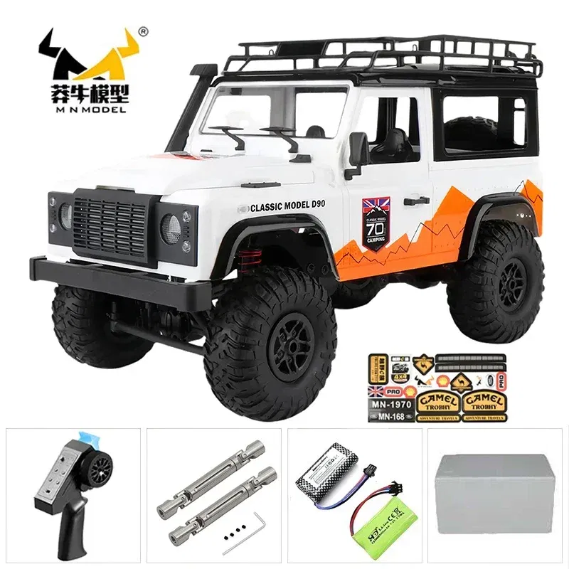 Color: light yellow - MN MN82 1:12 Retro Rc Car With LED Lights Full-scale Simulation LC79 Professional 4WD Remote Control Pickup RC Truck Model Toys