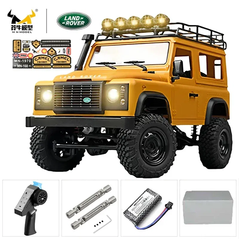Color: light yellow - MN MN82 1:12 Retro Rc Car With LED Lights Full-scale Simulation LC79 Professional 4WD Remote Control Pickup RC Truck Model Toys