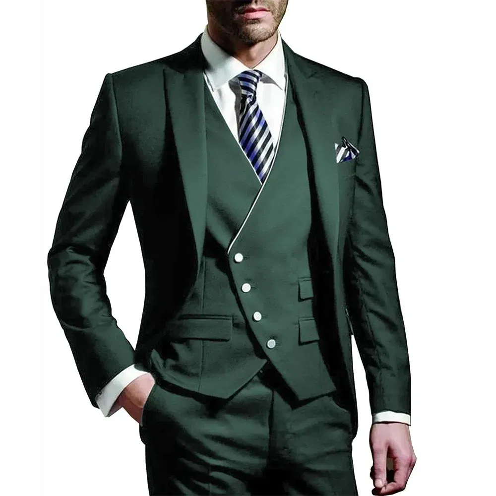 Color: Blue, Size: XXS, Ships From: CHINA - White Men Wedding Suits Groom Wear Peak Lapel Wedding Groom Tuxedos Business Party Suit 3 Pieces (Jacket+Vest+Pant?‰Costume Homme