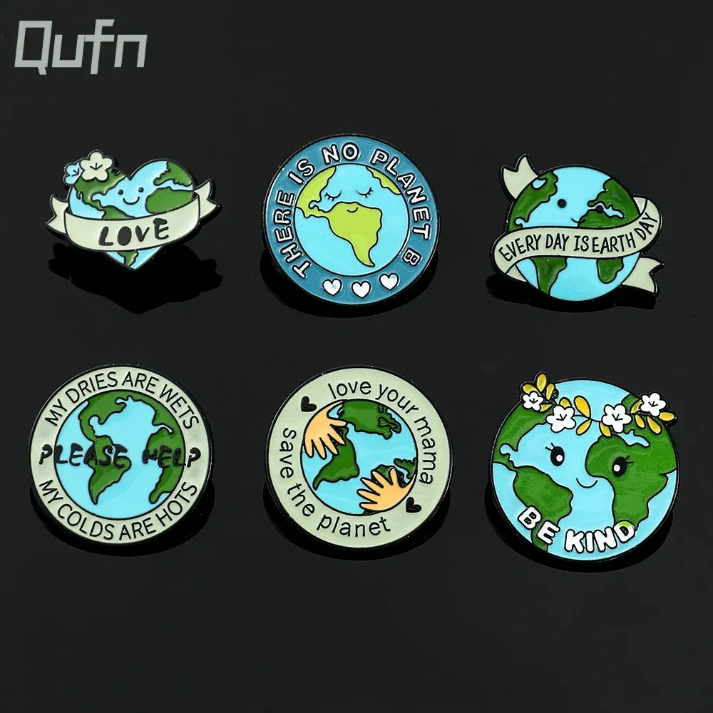 Metal color: Light Yellow Color, Ships From: CHINA - Protect Your Home Enamel Pins "Save The Planet" Sign Green Wreath Home Brooch Protect Ecology Environment Accessories Badge