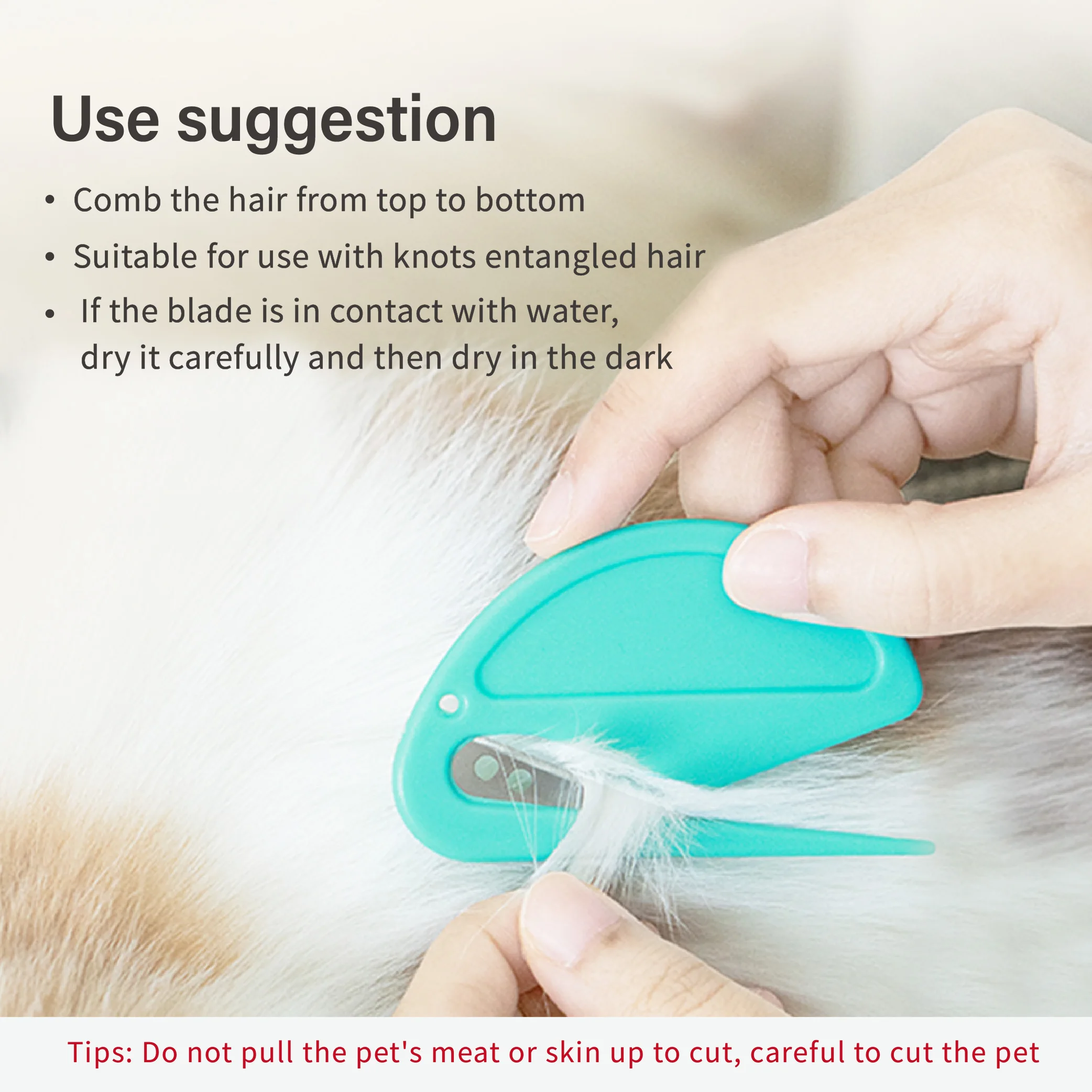 Color: Red, Size: S - Grooming Pet Hair Knot  Knife Trim Shedding Dog Unknot Stainless Effectively Safe Cat Accessories