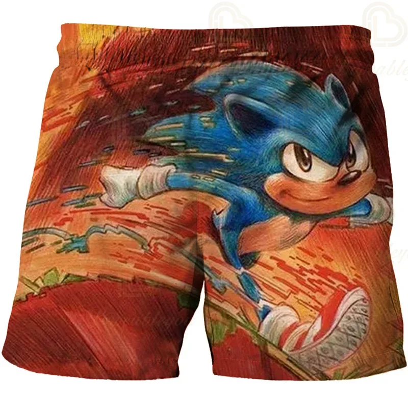 Color: Clear, Kid Size: 2T - New Anime Kids Sonic Shorts Fashion Boys Girls Clothes Harajuku Cute Baby Cartoon Casual Summer Boy Boy Beach Pants