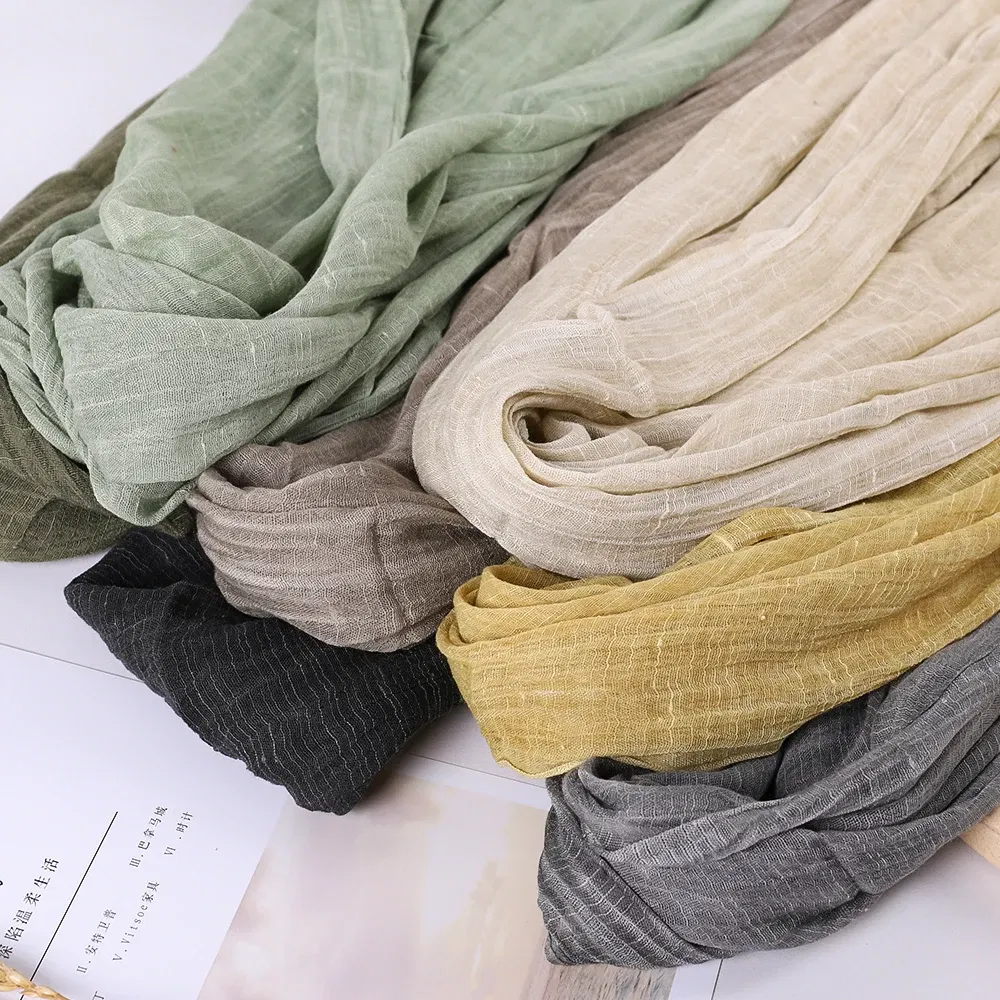 Color: LIGHT GRAY, Size: One Size - Fashion New Cotton Pashmina Plain Shawls Women Solid Color Scarf Wraps Scarves Kerchief Muslim Hijab Lady Autumn Winter Warm