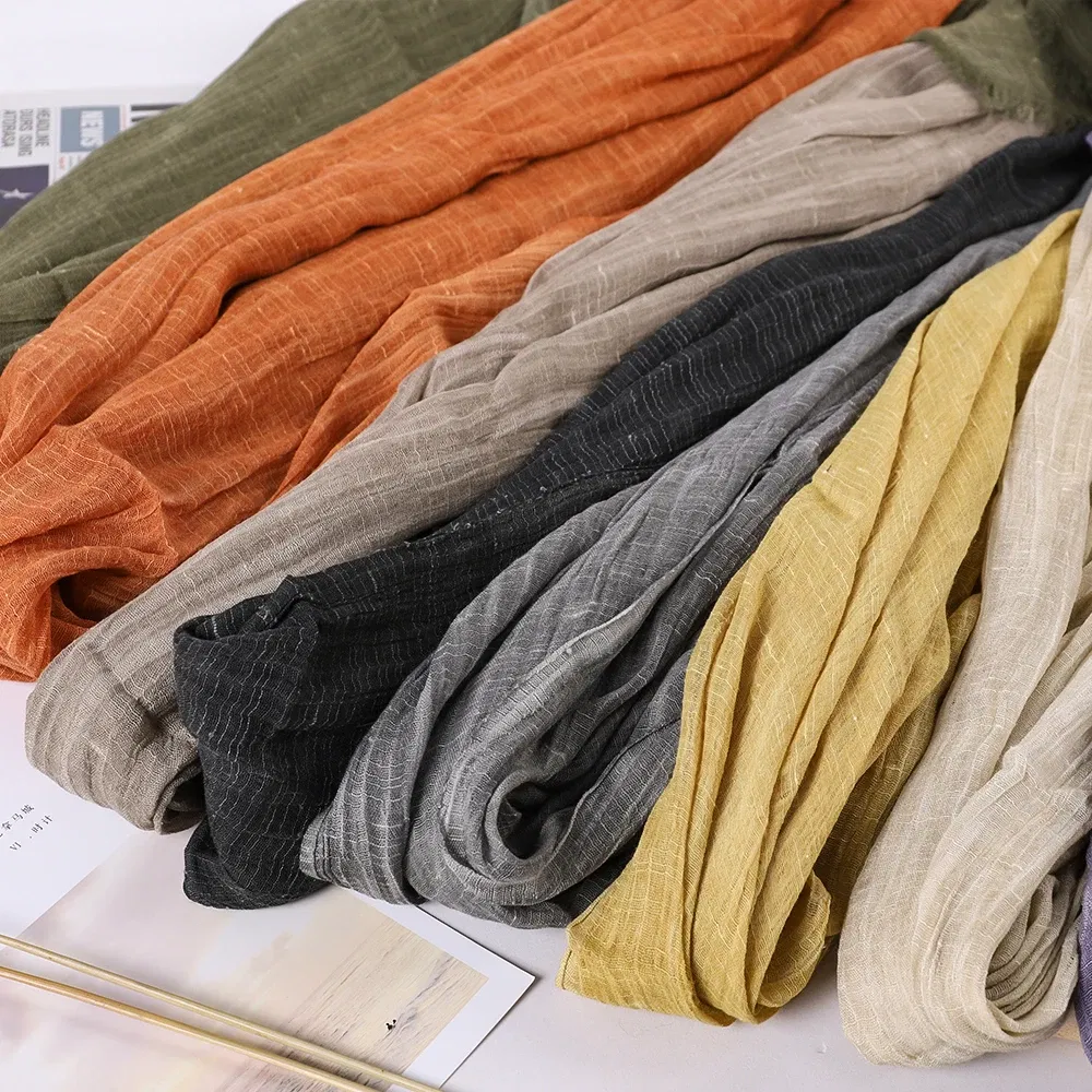 Color: LIGHT GRAY, Size: One Size - Fashion New Cotton Pashmina Plain Shawls Women Solid Color Scarf Wraps Scarves Kerchief Muslim Hijab Lady Autumn Winter Warm