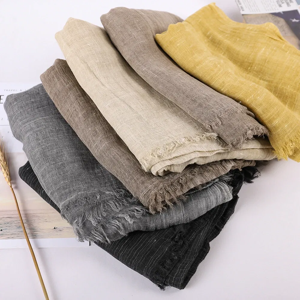 Color: LIGHT GRAY, Size: One Size - Fashion New Cotton Pashmina Plain Shawls Women Solid Color Scarf Wraps Scarves Kerchief Muslim Hijab Lady Autumn Winter Warm