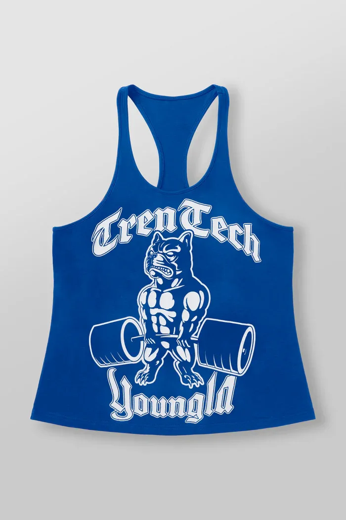 Color: SKY BLUE, Size: XL - Young American new men's I-vest sports fitness hurdle sleeveless cotton loose running vest