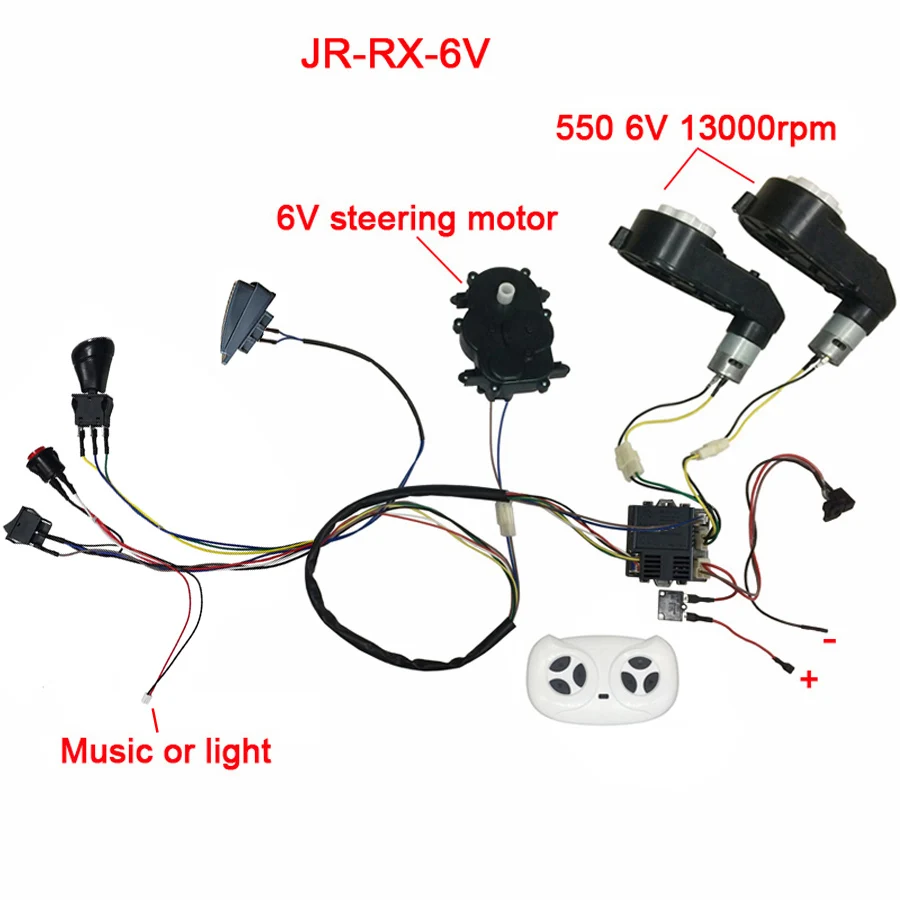 Color: Blue - Children electric car DIY accessories wires and gearbox,Self-made toy car full set of parts for electric car kids ride on