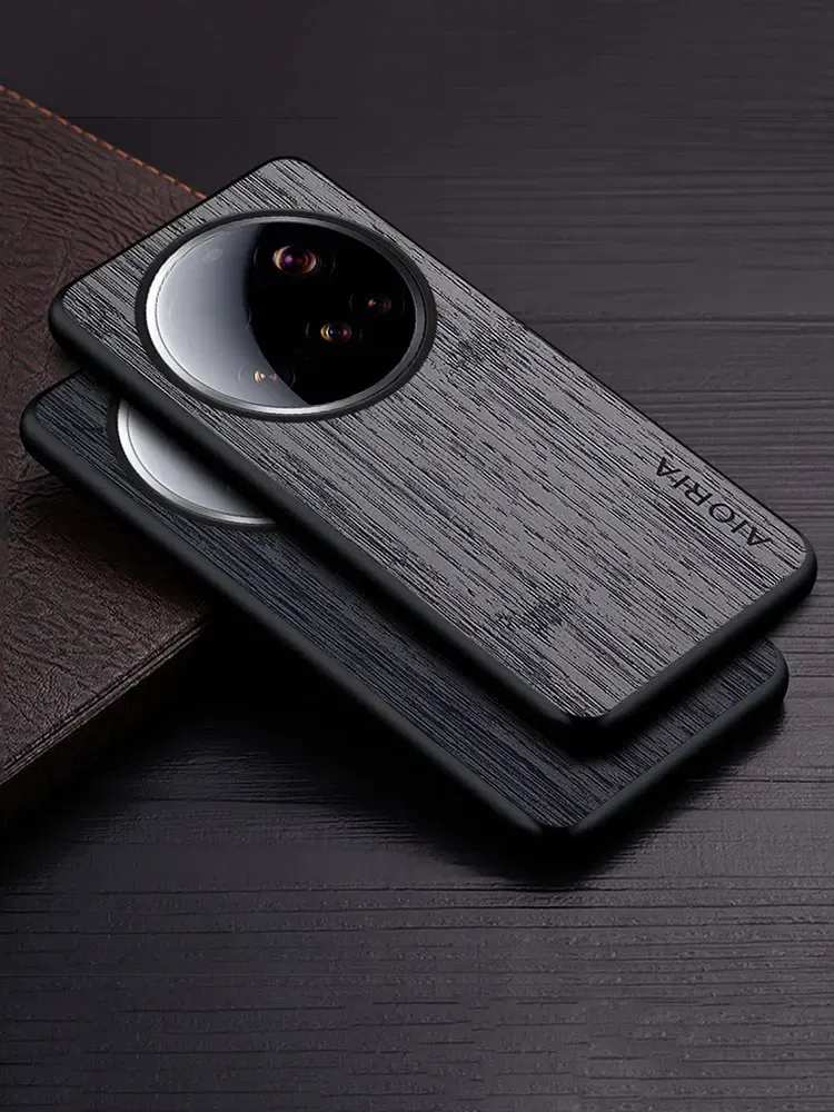 Color: light brown, Compatibility by Model: xiaomi 15 - Case For Xiaomi 15 Ultra  Funda Bamboo Wood Pattern Leather Cover Luxury Capa For xiaomi 15 Ultra case Coque