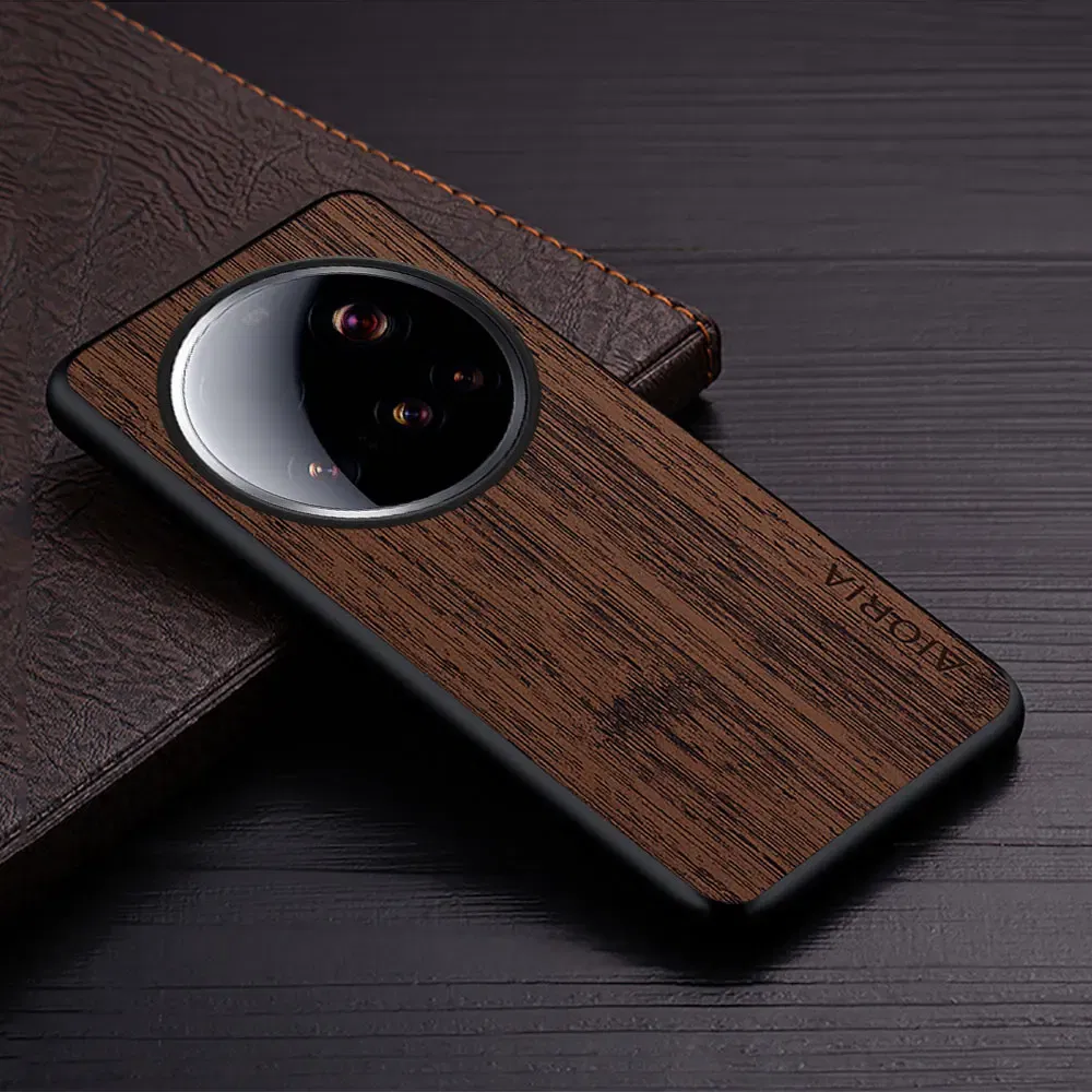 Color: light brown, Compatibility by Model: xiaomi 15 - Case For Xiaomi 15 Ultra  Funda Bamboo Wood Pattern Leather Cover Luxury Capa For xiaomi 15 Ultra case Coque