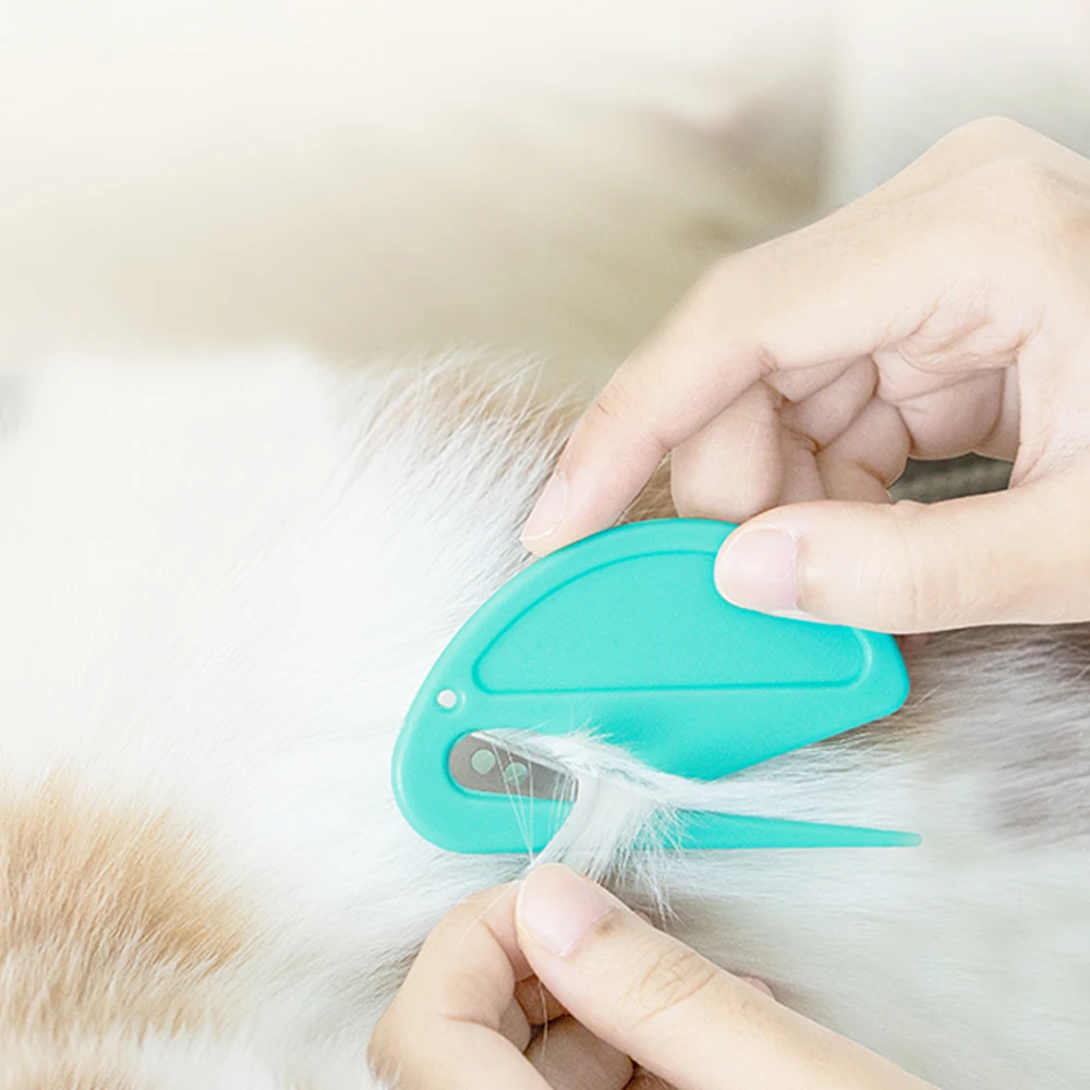 Color: Blue, Size: S - Grooming Pet Hair Knot  Knife Trim Shedding Dog Unknot Stainless Effectively Safe Cat Accessories