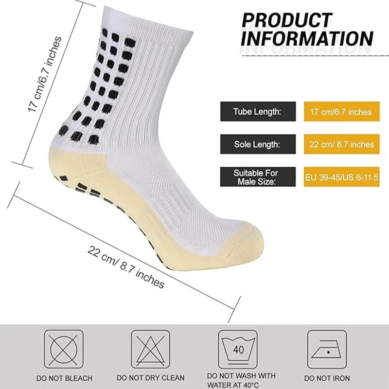 Color: Gold - Anti-Slip Football Socks Men Women Sports Socks Breathable Silicone Bottom Soccer Outdoor Sport Running Cycling Grip Socks