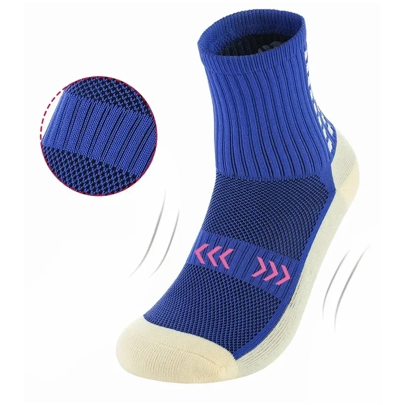 Color: Gold - Anti-Slip Football Socks Men Women Sports Socks Breathable Silicone Bottom Soccer Outdoor Sport Running Cycling Grip Socks