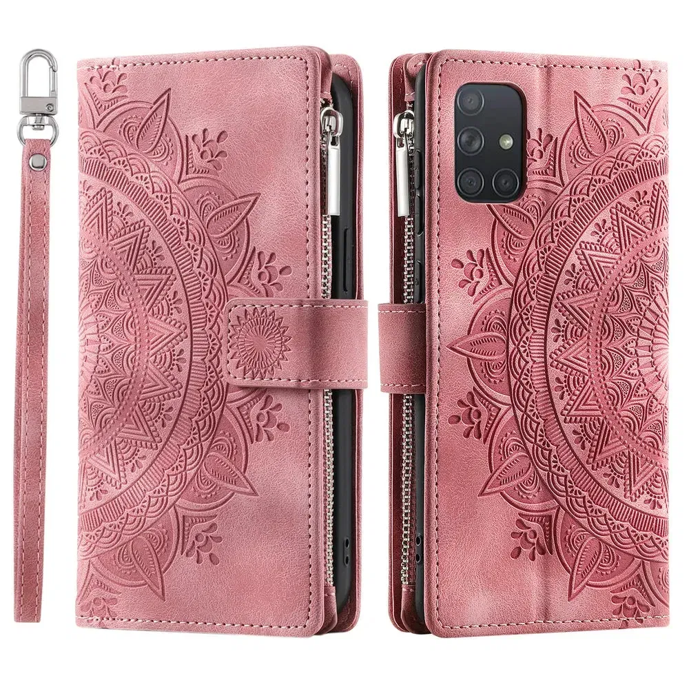 Color: GRAY, Material: PP - CrossBody Strap Zipper Wallet Coque for Samsung Galaxy A71 A51 A50 A41 A21S A30 A70 A50S A20 A31 A30S A10 A20E A 51 70 Flip Case