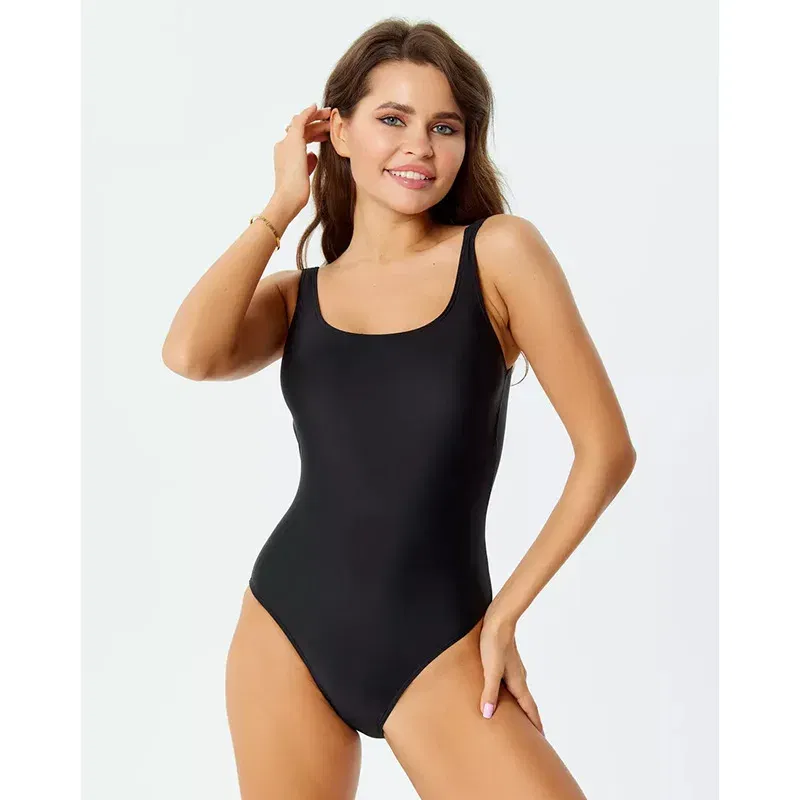 Color: Red, Size: M - 2024U collar one-piece foreign trade swimsuit women's nylon backless jumpsuit sexy swimsuit bikini