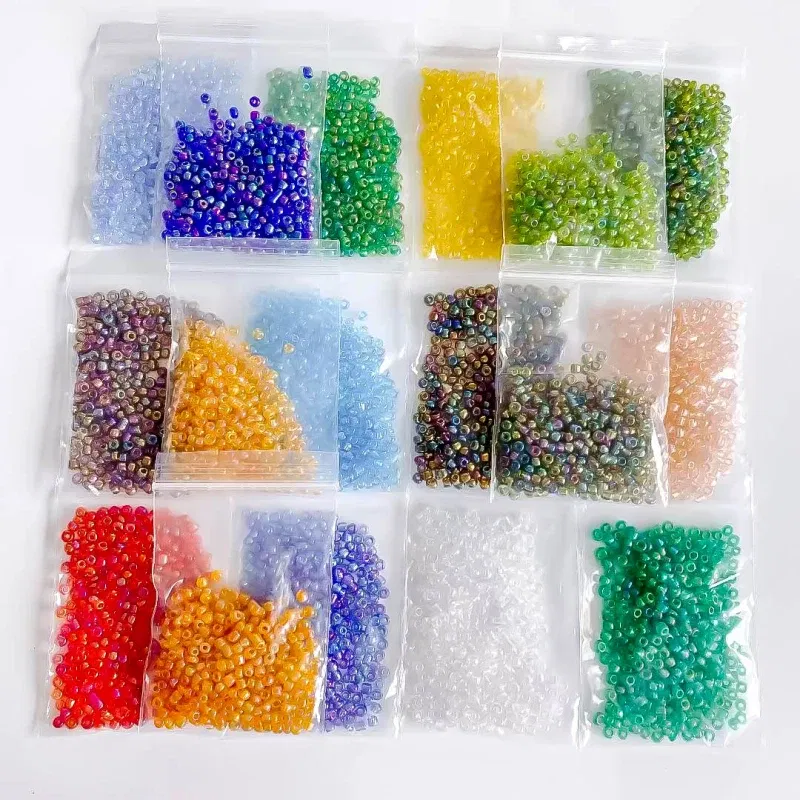 Color: khaki, Item Diameter: 2mm - 2mm 3mm 4mm Glass Seed Loose Beads Small Charms DIY Craft Bracelet Beads for Jewelry Making Supplies Necklace Accessories