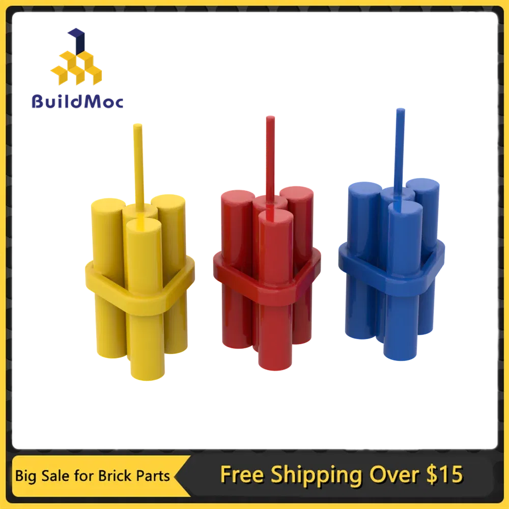 Color: Medium Azure - MOC 1PC Bricks 64728 Dynamite Toy for Building Blocks Parts DIY Construction Christmas Gift Toys