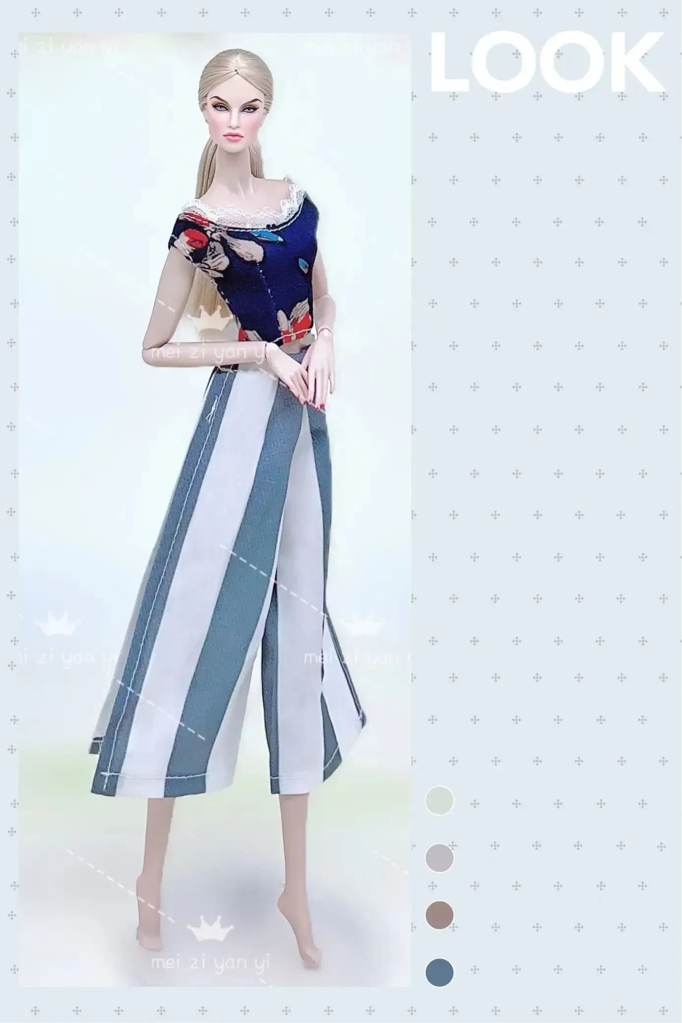 Color: GRAY - for clothes pink for 30cm doll