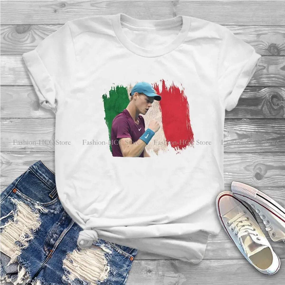 Color: black, Size: XXL - Tennis Polyester TShirt for Women Jannik Sinner Basic Casual Tee T Shirt High Quality New Design