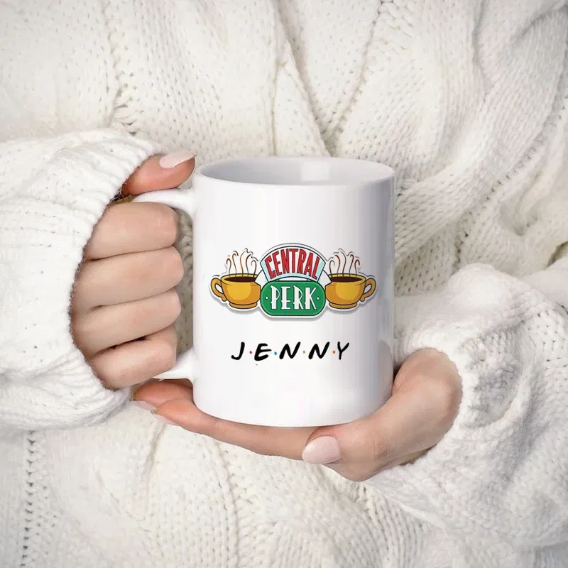 Color: Red, Capacity: 301-400ml - Personalized Name Mug Central Perk Design Coffee Mug  Custom Tea Cup Chocolate Milk Beer Mugs Lovers Friends Gifts Dropshipping