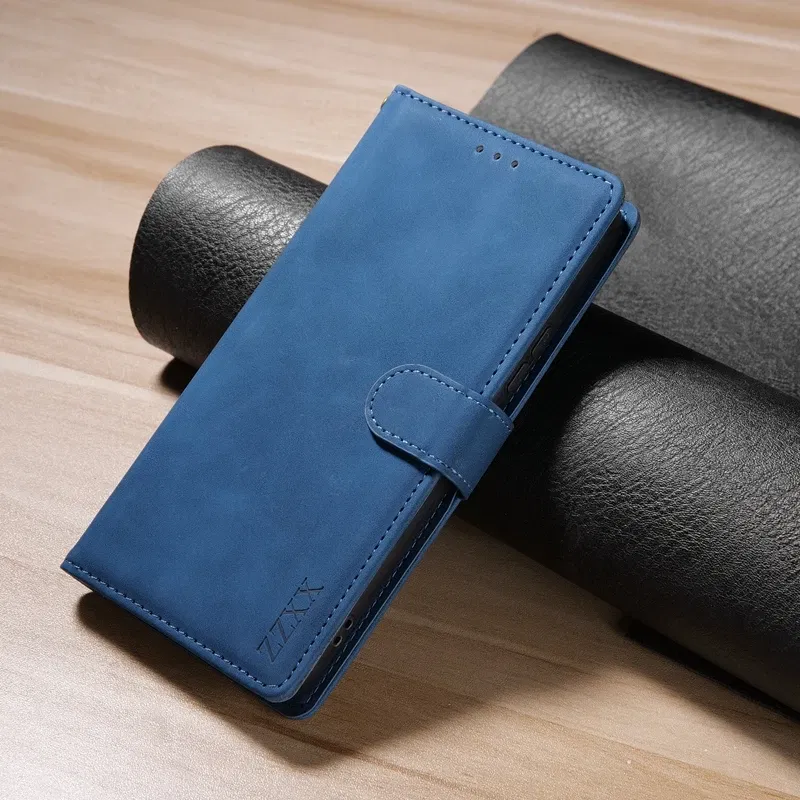 Color: Blue, Bundle: Case & Strap, Material: ABS - Wallet Card Slot Holder Magnetic Flip Leather Case For Samsung Galaxy S23 Ultra S22 Plus S21 FE S20 A12 A13 A14 A34 A52 A53 A54