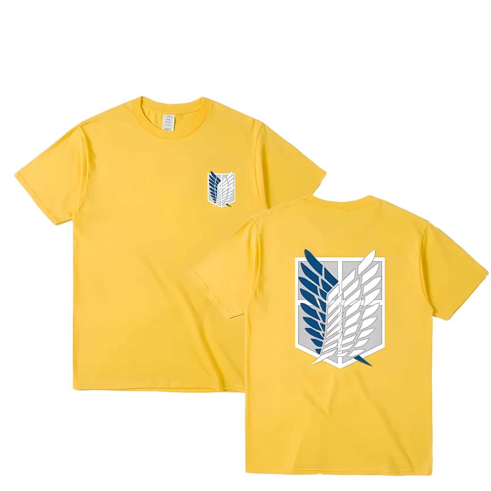 Color: WHITE, Size: XXL - Attack on Titan T-shirt Wings of Freedom Short Sleeve Ackerman Mikasa Eren Jaeger Men Cotton Tops Summer Oversized O-Neck Tee