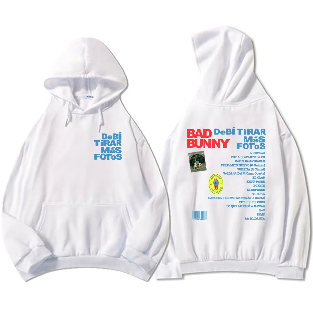 Color: army green, Size: XXL - Unisex Streetwear Bad Bunny DTMF Hoodies 2025 New Album Deb?­ Tirar Más Fotos Printing Sweatshirts Winter Comfortable Male Hoodie