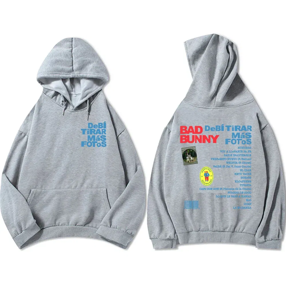 Color: army green, Size: XXL - Unisex Streetwear Bad Bunny DTMF Hoodies 2025 New Album Deb?­ Tirar Más Fotos Printing Sweatshirts Winter Comfortable Male Hoodie