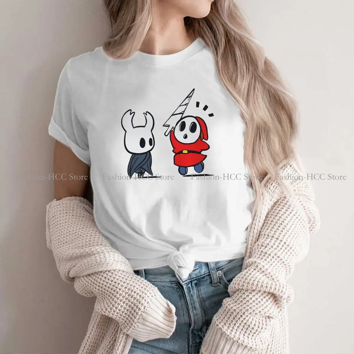 Color: WHITE, Size: M - Shy Guy Classic Unique Polyester TShirt Hollow Knight Game Top Quality Hip Hop Gift Idea T Shirt Stuff