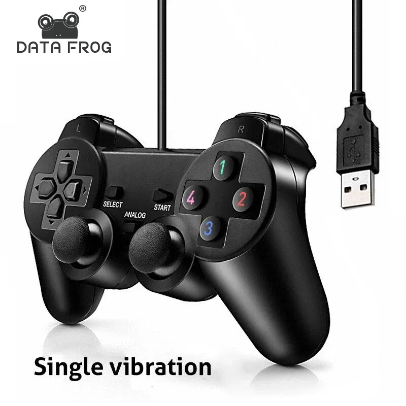 Data Frog Wired USB Game Controller For PC Joystick Vibration Controller  WinXP/Win7/Win8/Win10 Computer Laptop
