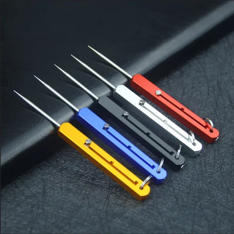 Color: Silver - Rectangular Telescopic Integrated Toothpick And Tooth Picking Tool, Multifunctional Single Head Fruit Pick Toothpick