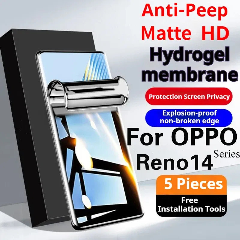 Bundle: 3 Pieces, Material: High Definition, Compatibility by Model: Oppo Reno14 - Reno14Pro Matte Hydrogel Film For OPPO Reno 14Pro Privacy Screen Protector Reno14 Full Coverage Soft HD Protective Anti Peeping