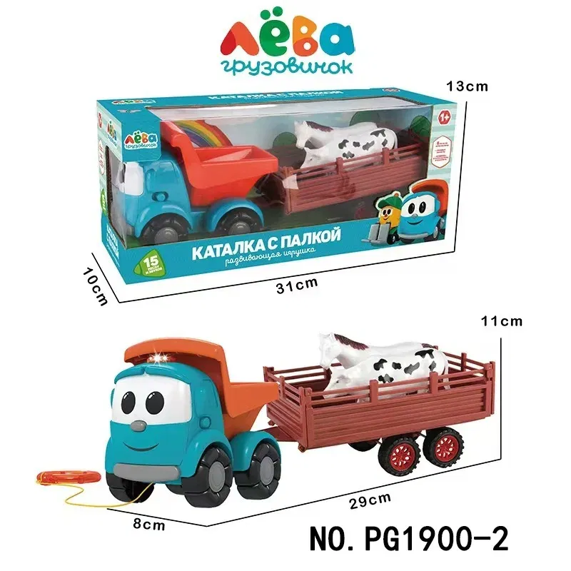 Color: black - Russian pickup truck Lio with 8 Russian songs farmer's cart  pullback car mode sliding toy children's holiday gift