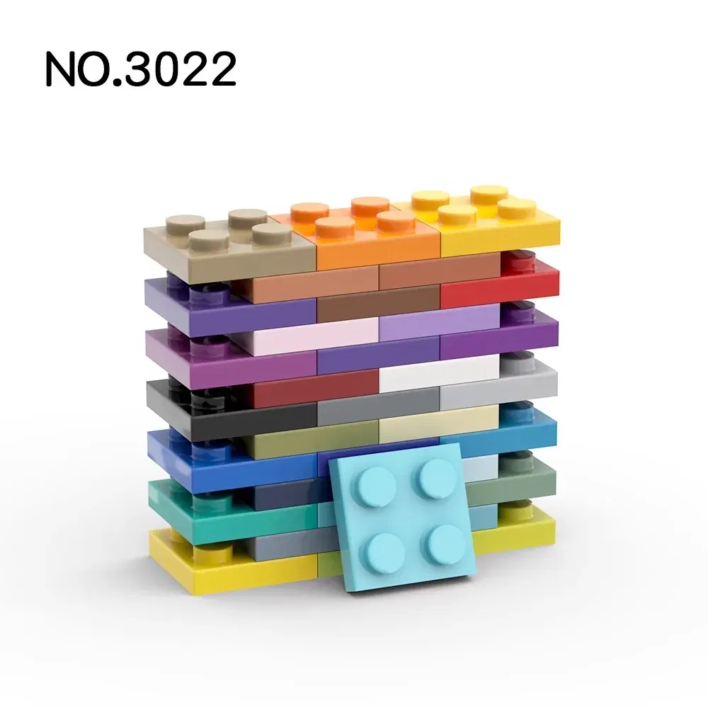Color: Burgundy - 20Pcs  MOC Parts 3022 94148 Plate 2 x 2 Compatible Bricks DIY Assmble Building Blocks Particle Kid Puzzle Brain Toy Birthday Gif