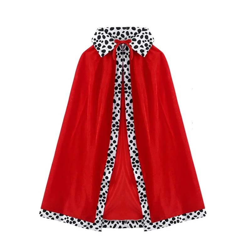 Color: PURPLE, Size: S - Adult Kids King Emperor Cosplay Costume Red Pleuche Cloak Prince Robe Crown Children Birthday Party  Christmas Props Cape