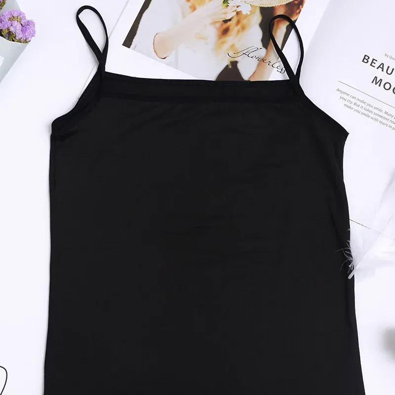 Color: creamy-white, Size: One Size, Ships From: CN - Women's Camisole Women's Bottoming Milk Silk Texture Comfortable Cool Shirts Women's Sexy Slim Slim Underwear