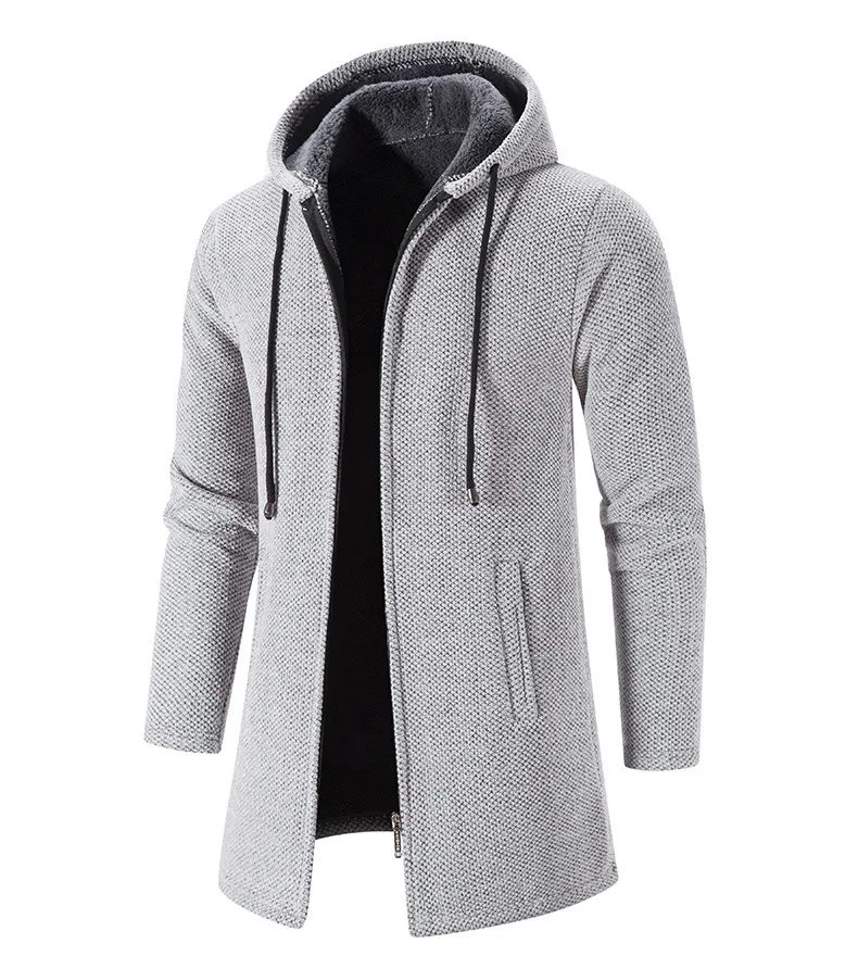 Color: SKY BLUE, Size: XXL - 2025 New Autumn Men's Long Sleeve Sweatshirts for Men with Zipper Hooded Mens Oversize Winter Top Jacket Coat Warm Streetwear