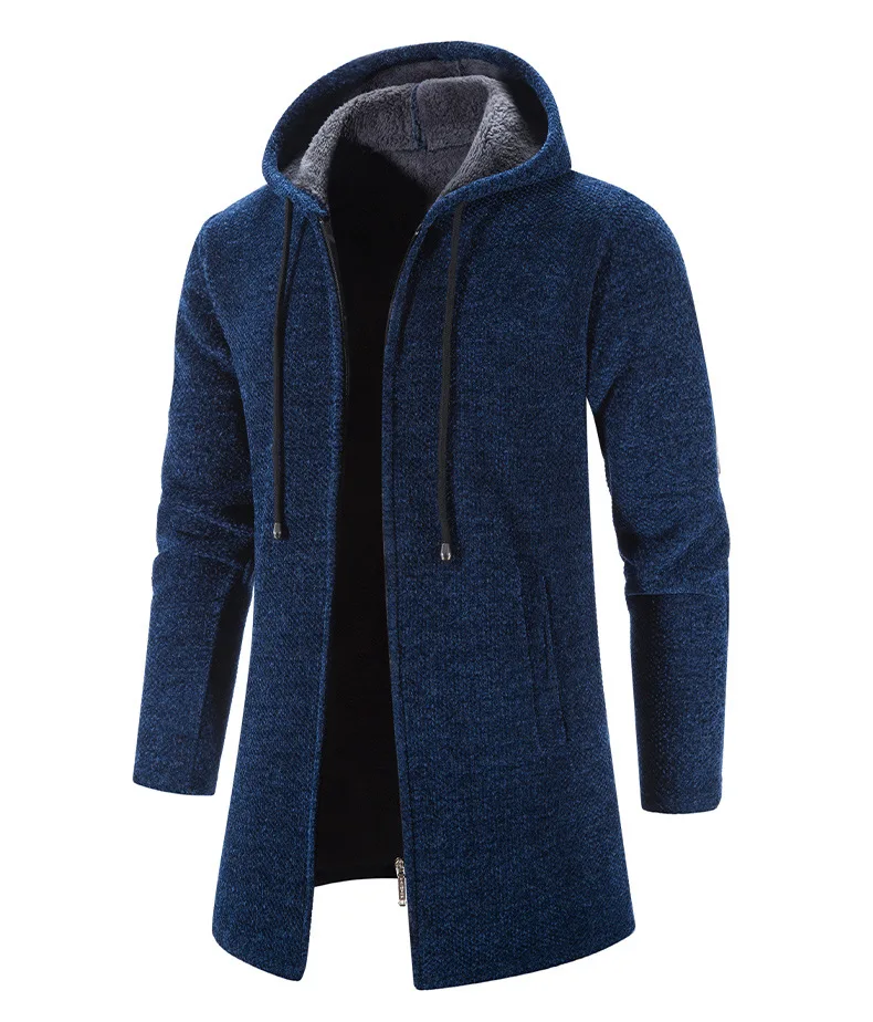 Color: SKY BLUE, Size: XXL - 2025 New Autumn Men's Long Sleeve Sweatshirts for Men with Zipper Hooded Mens Oversize Winter Top Jacket Coat Warm Streetwear
