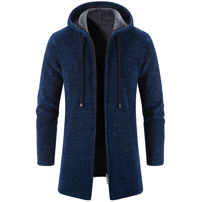 Color: SKY BLUE, Size: XXL - 2025 New Autumn Men's Long Sleeve Sweatshirts for Men with Zipper Hooded Mens Oversize Winter Top Jacket Coat Warm Streetwear