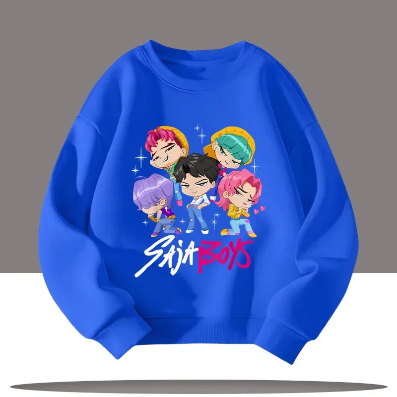 Color: Yellow, Kid Size: 5 - K-pop Demon Hunters Cartoon Print 3-12 Year Old New Style Kids Round-neck Sport Shirt Cute Girl Casual Top Children's Clothing
