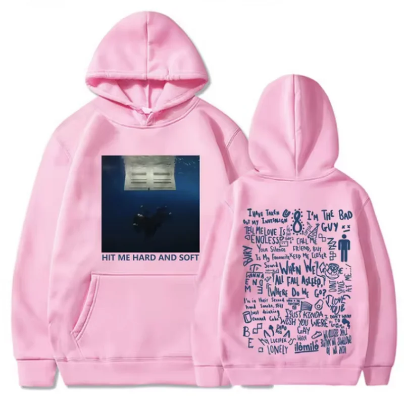 Color: SKY BLUE, Size: XL - 2024 Hit Me Hard and Soft Tour Hoodie Billie Hoodie Men's Hoodie Sudaderas Men's Casual Sports