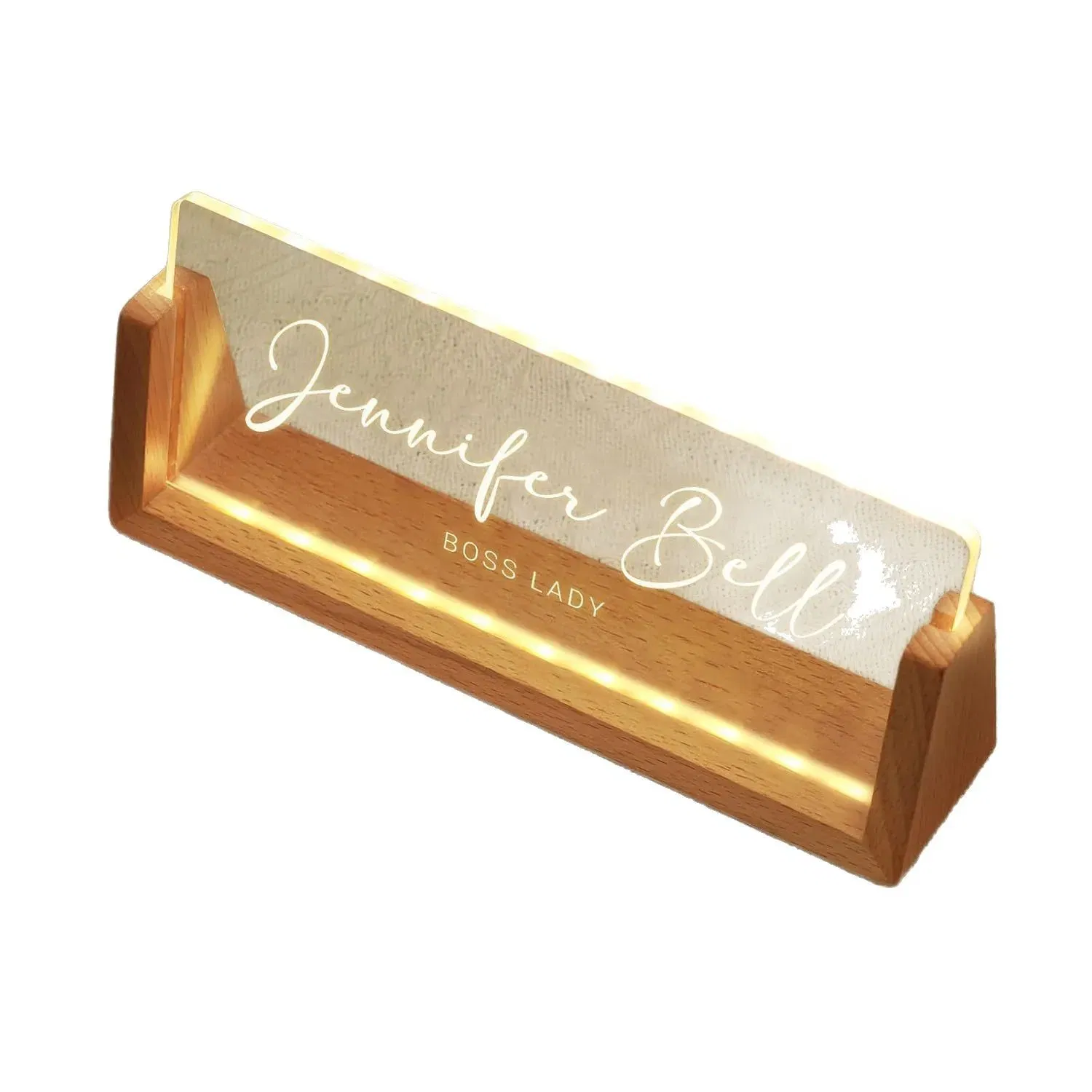 Personalized Office Desk Name Plate Customized Text Pattern Name Desktop Sign Light Festival Gift  Acrylic Nameplate