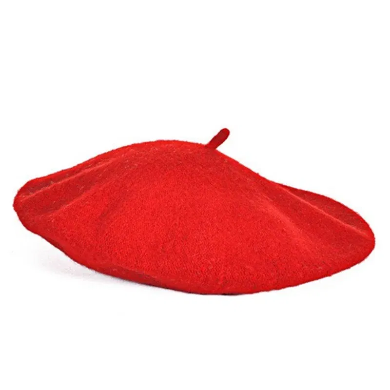 Color: black - Women Berets French Artist Style Warm Winter Beanie Versatile Hat Retro Plain Beret Solid Color Elegant Lady Girls Painter Hat